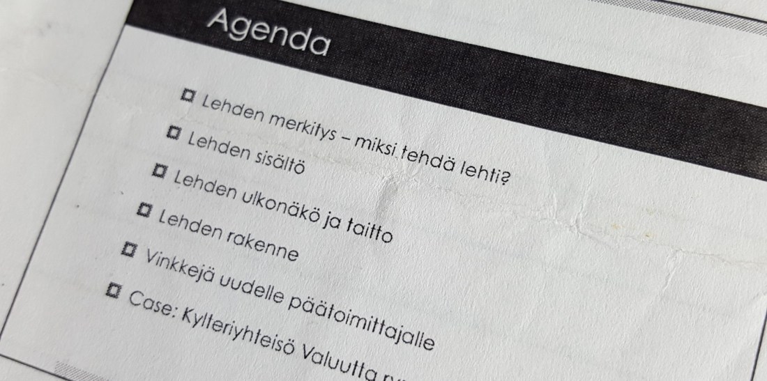 Lehdensuunnittelutyöpajassa.